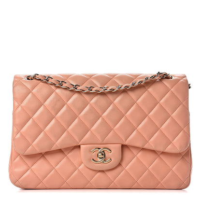 Chanel Lambskin Quilted Jumbo Double Flap Light Orange 1 of 37
