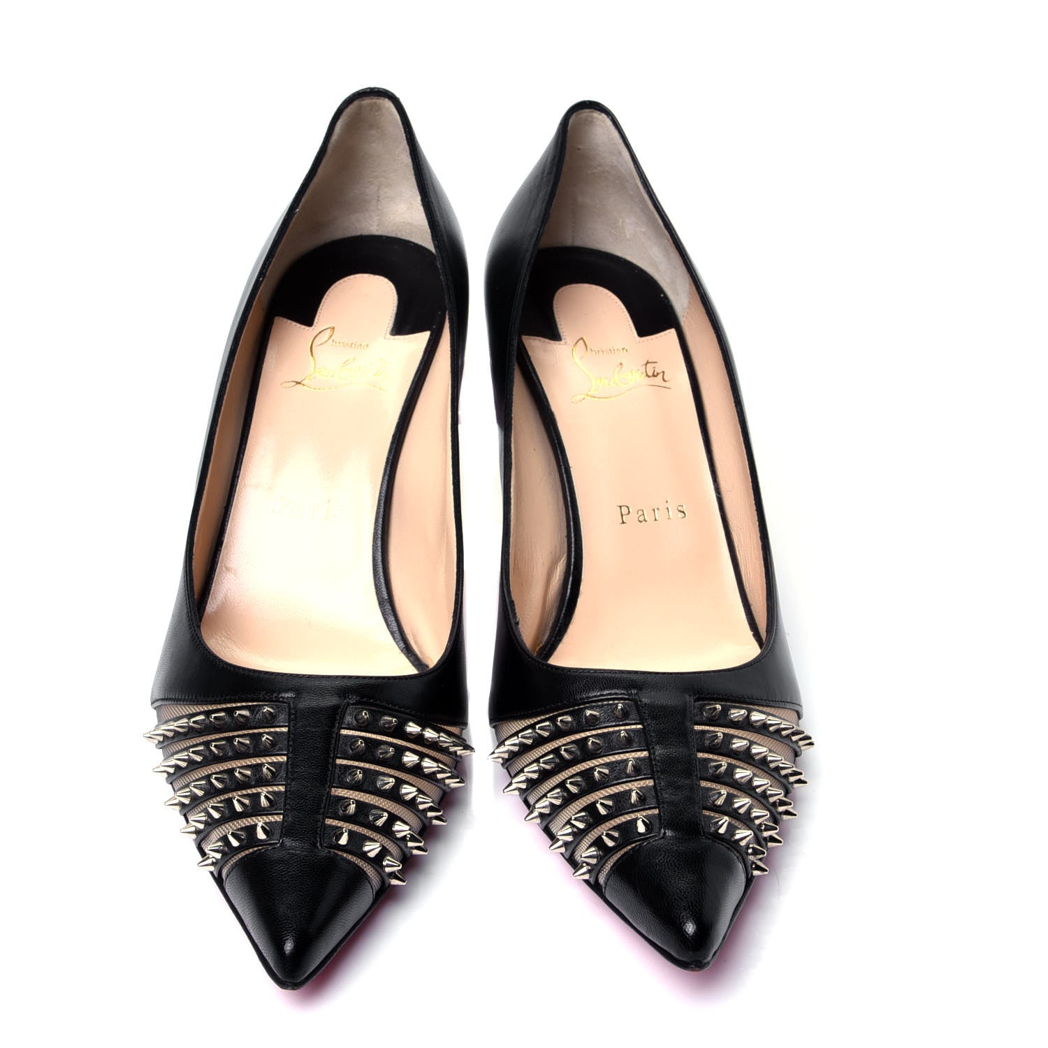 Christian Louboutin Kid Bareta 70 Pumps 39 Black Silver 5 of 10