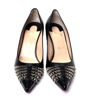 Christian Louboutin Kid Bareta 70 Pumps 39 Black Silver 5 of 10
