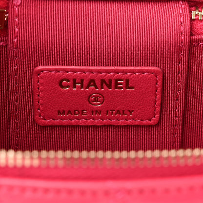 Chanel Lambskin Quilted Trendy Mini Vanity Case With Chain Dark Pink 6 of 11