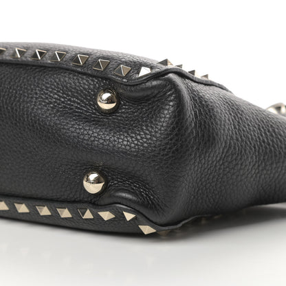 Valentino Garavani Pebbled Calfskin Mini Rockstud Tote Black 9 of 10