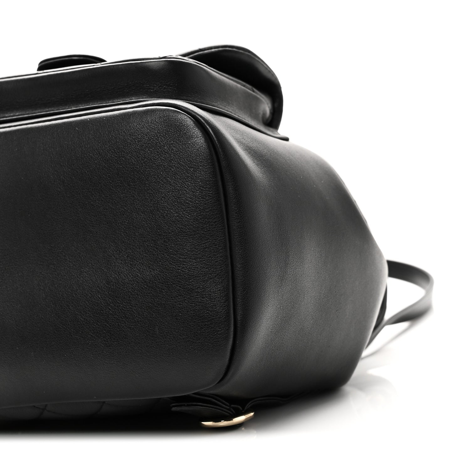 Lambskin Quilted Large Duma Drawstring Backpack Black