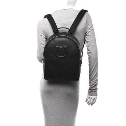 Salvatore Ferragamo Calfskin Gancio XL City Backpack Black 2 of 11