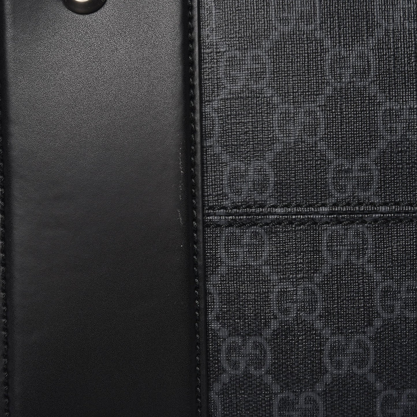Soft GG Supreme Monogram Appia Calfskin Web Night Courrier Medium Carry On Duffle Black Grey