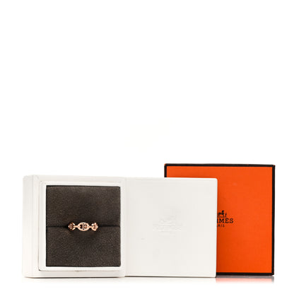Hermes 18K Rose Gold PM Chaine d'Ancre Enchainee Ring 52 6 9 of 9