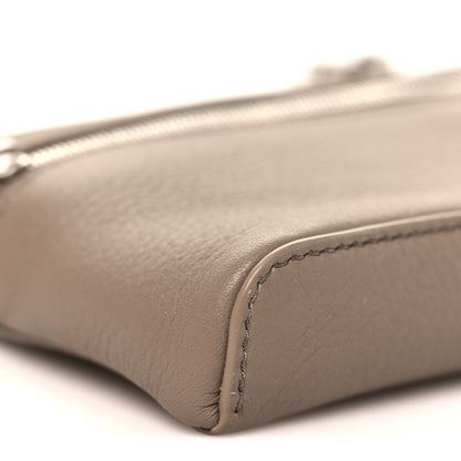 Loro Piana Grained Calfskin Extra Pocket Mini Pouch Warm Mastic 8 of 9
