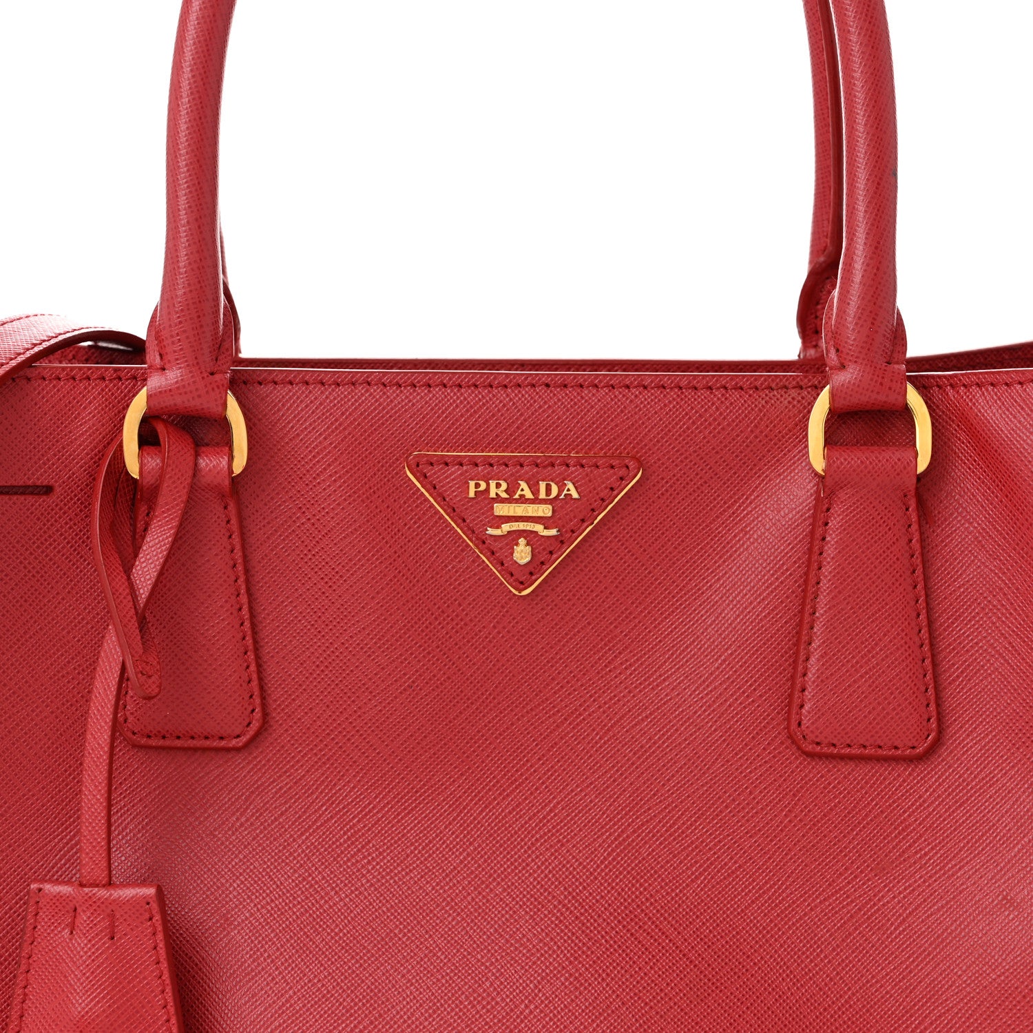 Prada Saffiano Medium Galleria Double Zip Tote Fuoco 10 of 12