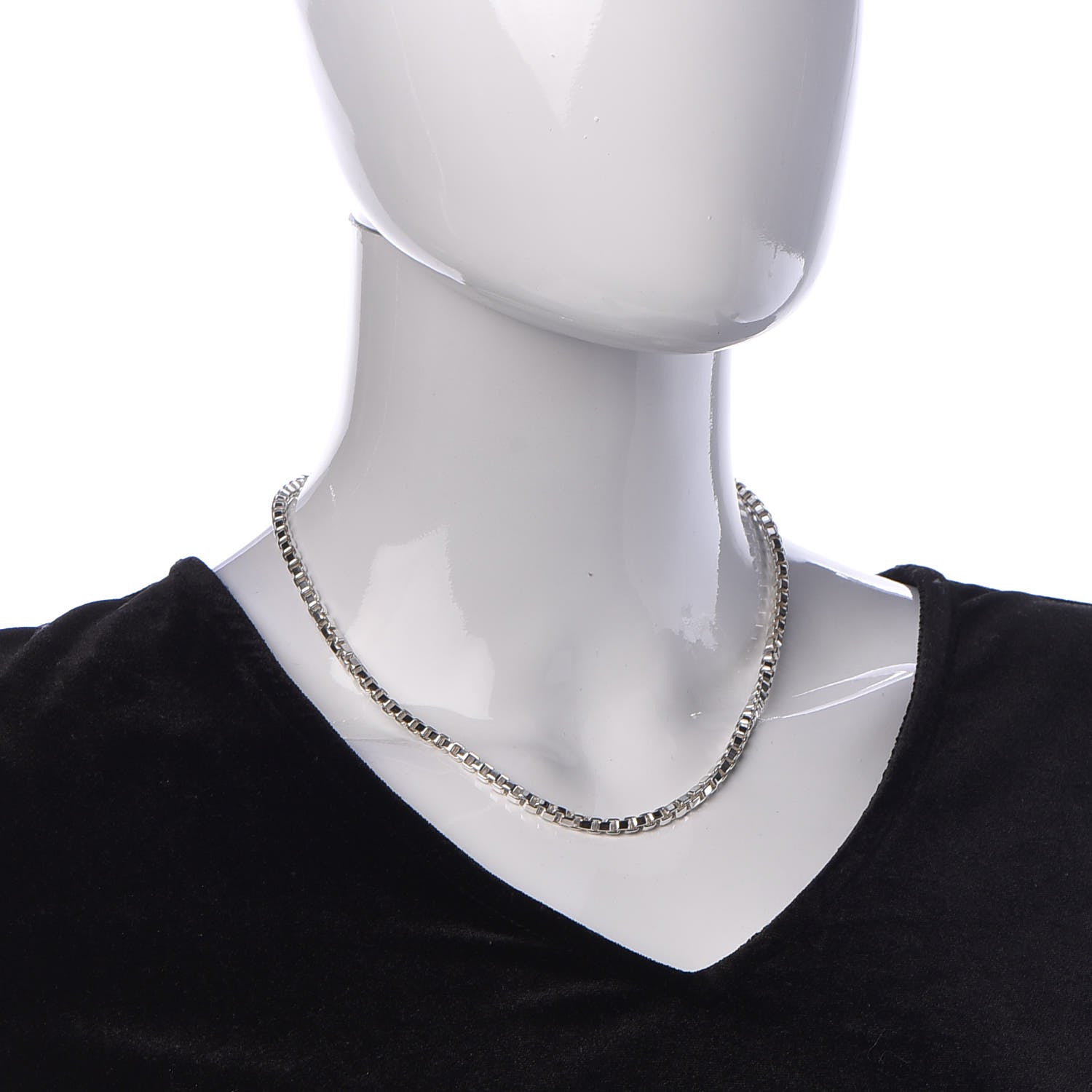 Tiffany Sterling Silver 4mm Venetian Link Necklace 2 of 5