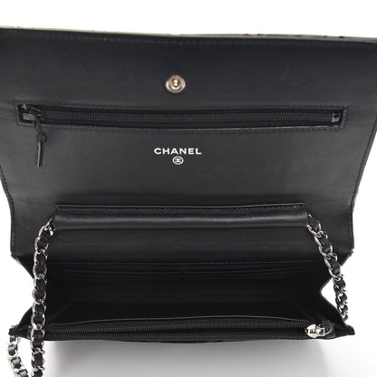 Chanel Patent Quilted Wallet On Chain WOC Black 5 of 9