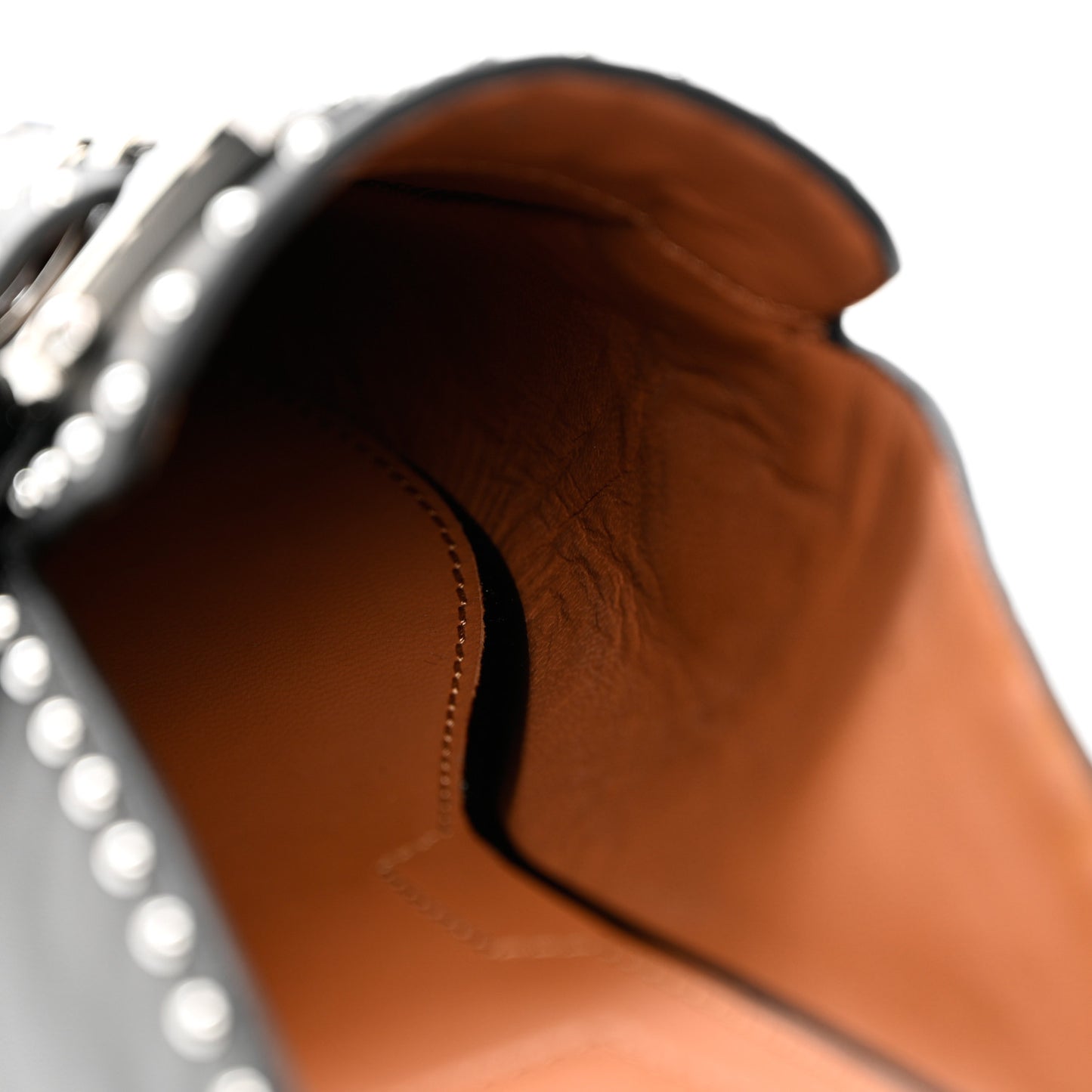 Calfskin Studded Elegant Loafer Mule 37 Black