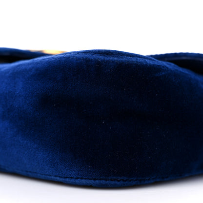 Gucci Velvet Matelasse Mini GG Marmont Shoulder Bag Cobalt Blue 9 of 9