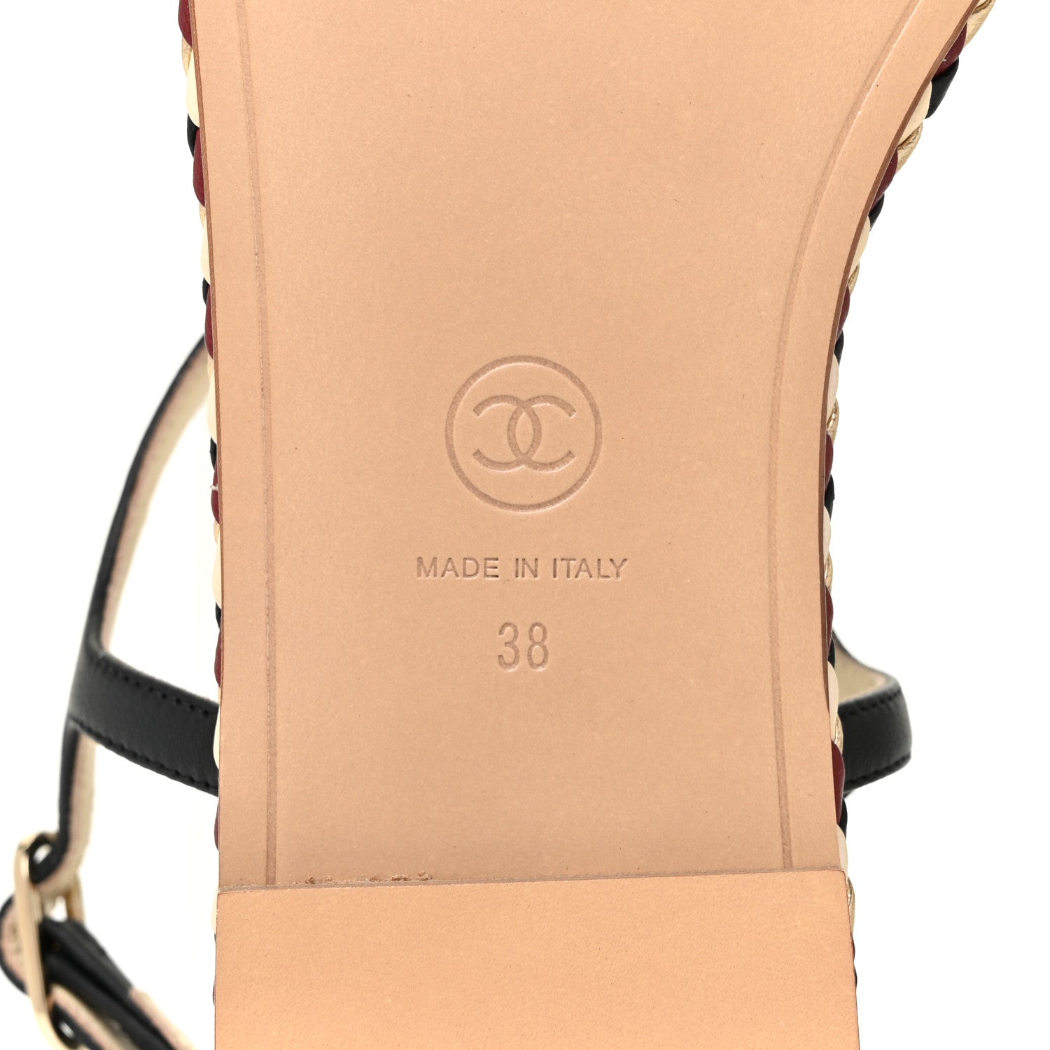 Chanel Lambskin Chain Thong Sandals 38 Black 6 of 8