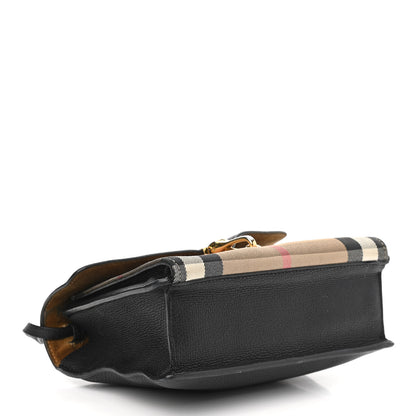 Burberry Derby Calfskin House Check Small Macken Crossbody Bag Black 4 of 16