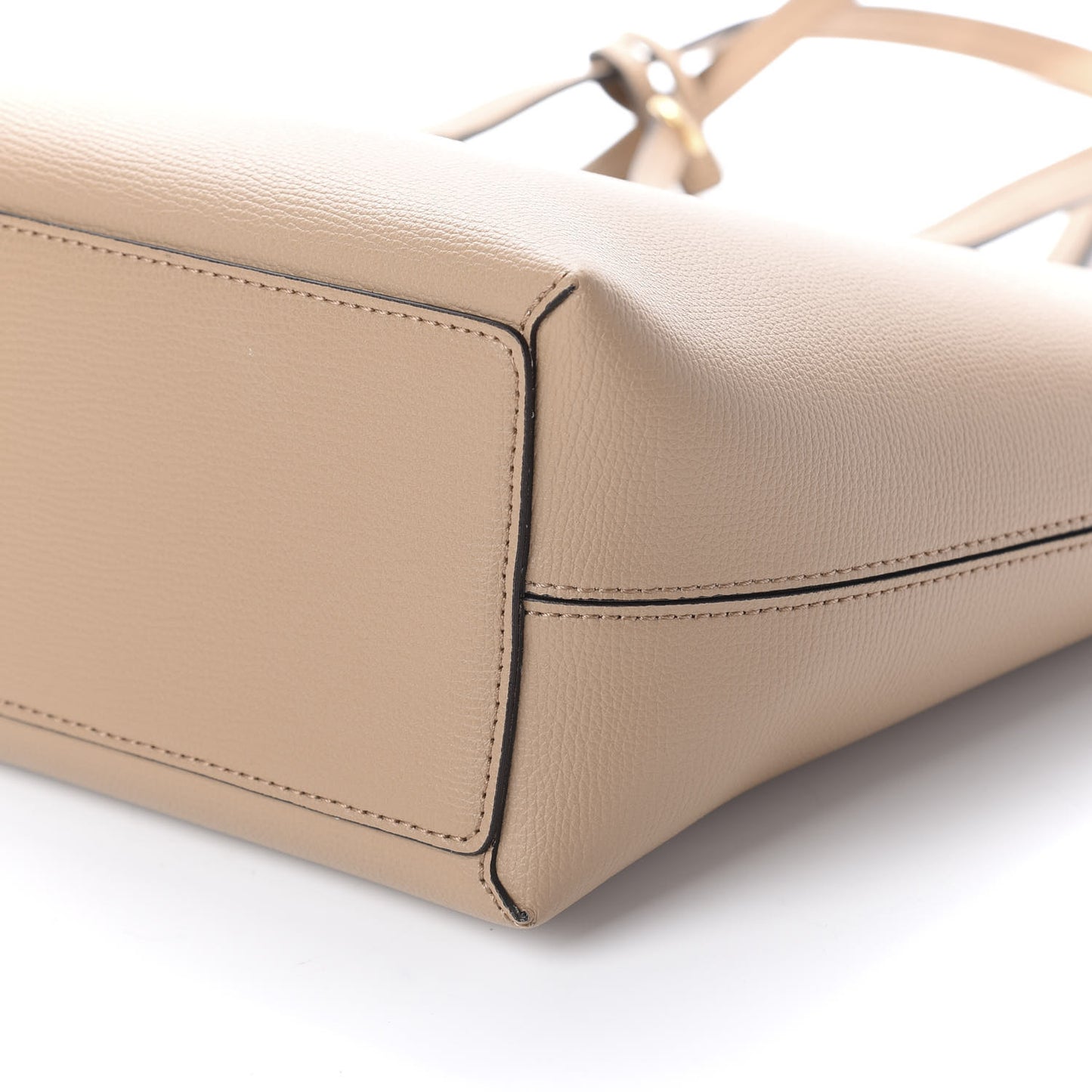 Grainy Calfskin Haymarket Check Medium Reversible Tote Camel