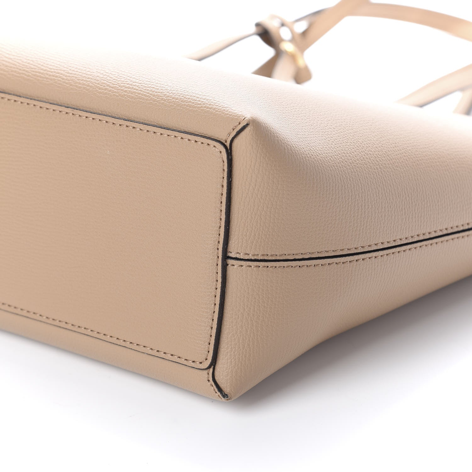 Burberry Grainy Calfskin Haymarket Check Medium Reversible Tote Camel 9 of 14