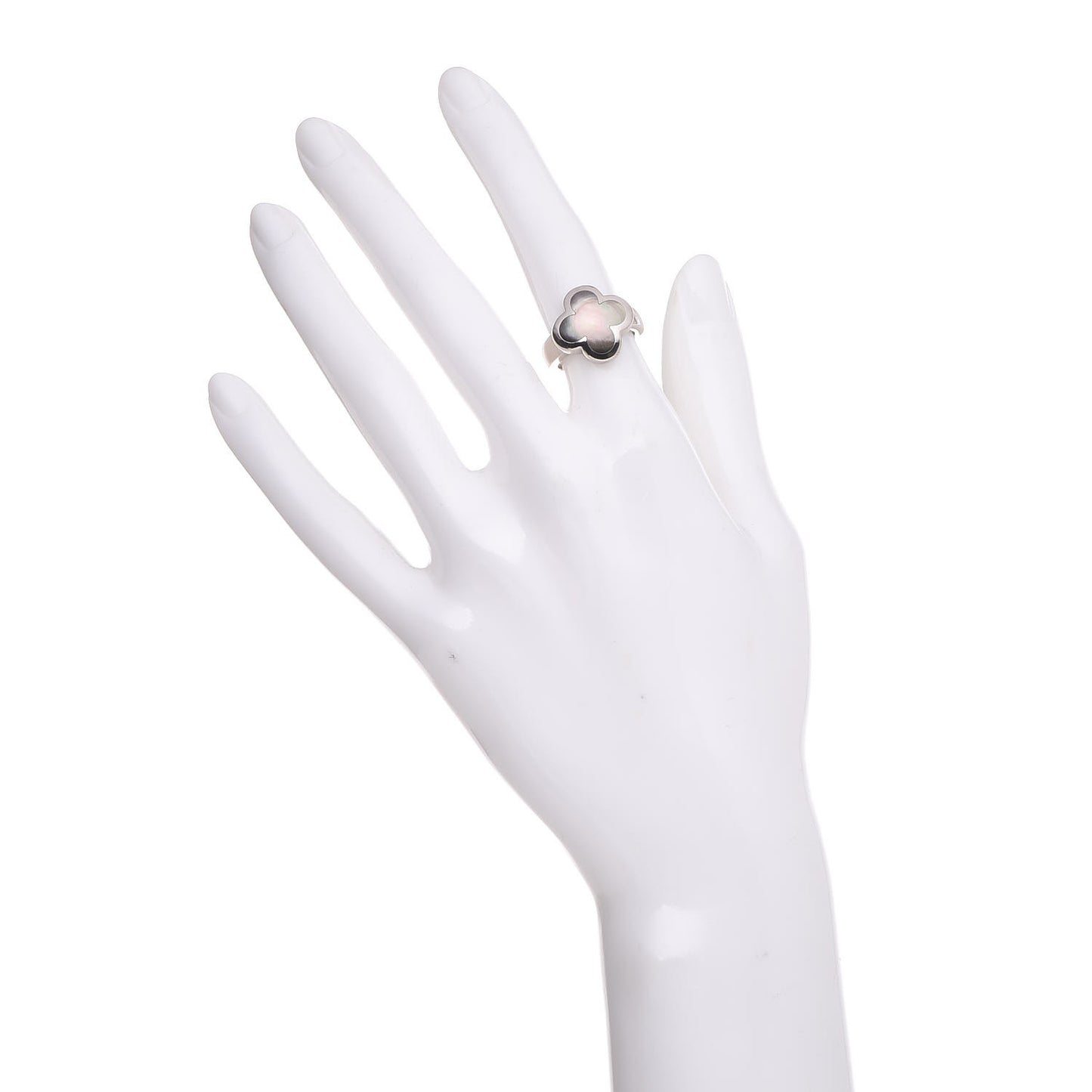 18K White Gold Mother of Pearl Pure Alhambra Ring 49 4.75
