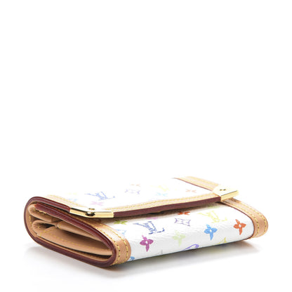 Louis Vuitton Monogram Multicolor Porte-Monnaie Plat Coin Purse White 4 of 8