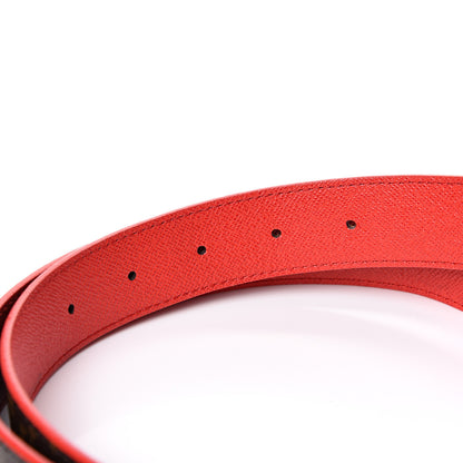 Louis Vuitton Monogram 30mm LV Initiales Reversible Belt 85 34 Coquelicot 3 of 6