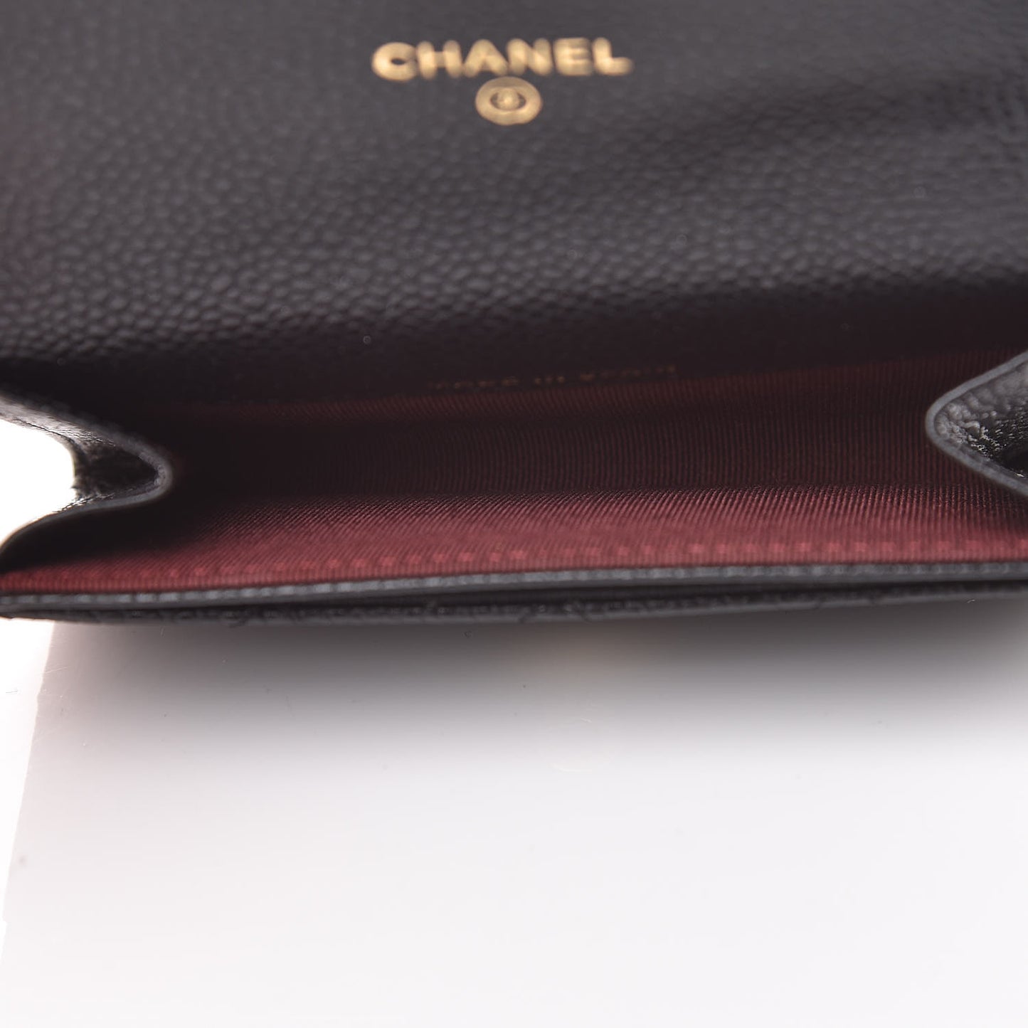Caviar Quilted Flap Card Holder Black