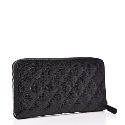 Chanel Caviar Quilted Large Gusset Zip Around Wallet Black 2 of 11