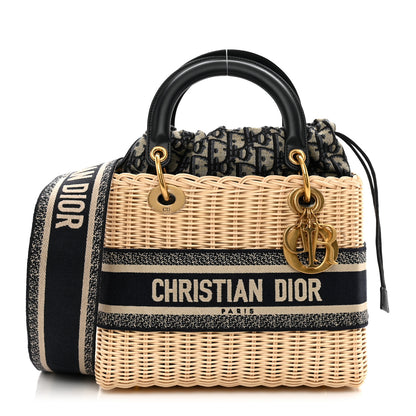 Christian Dior Wicker Oblique Medium Lady Dior Bag Blue 1 of 9