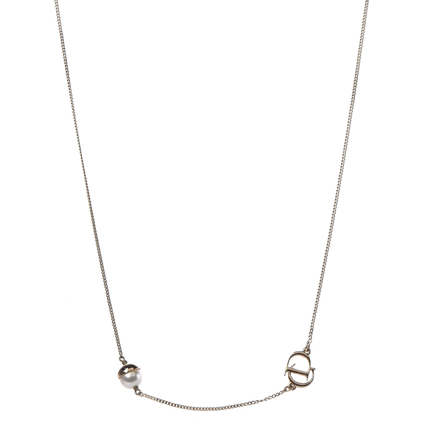 Christian Dior Pearl Mise en Dior Short Necklace Gold 1 of 5