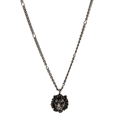 Gucci Metal Lion Head Necklace Silver 4 of 6