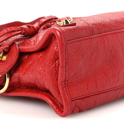 Balenciaga Agneau Gold Metallic Edge Hardware Mini City Rouge Groseille 10 of 11