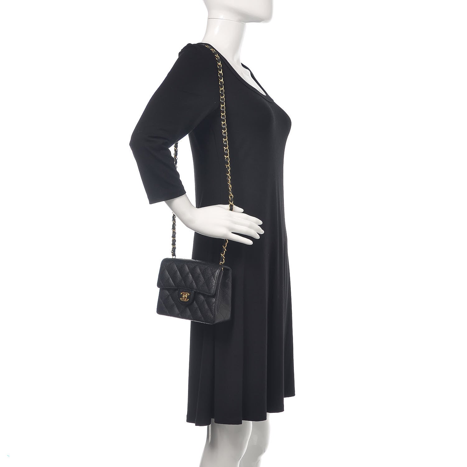 Chanel Caviar Quilted Mini Square Flap Black 2 of 9