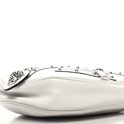 Versace Calfskin Studded Small Repeat Zip Hobo White 9 of 9