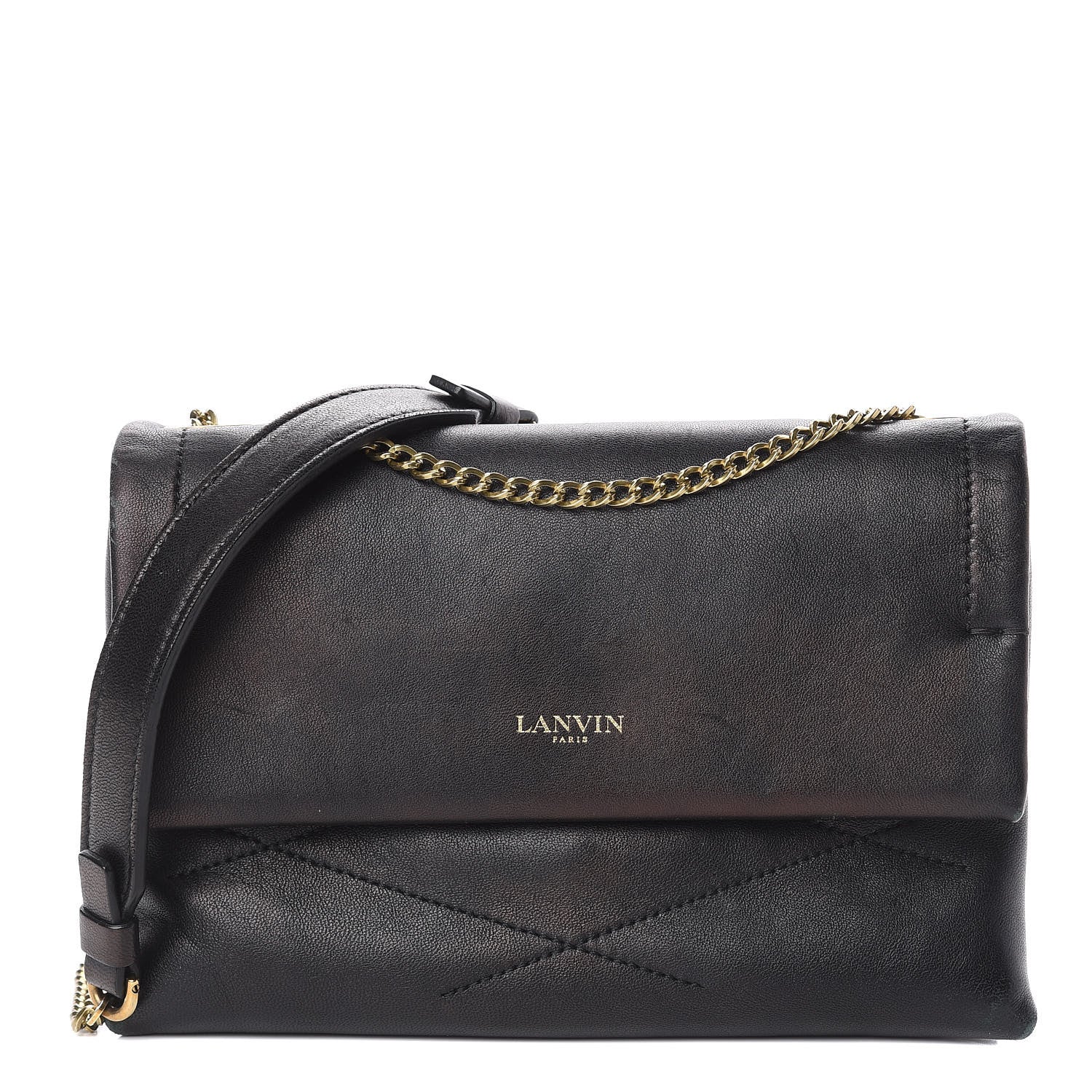 Lanvin Lambskin Quilted Mini Sugar Flap Shoulder Bag Black 1 of 11