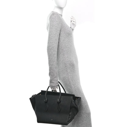 Celine Crisped Calfskin Medium Tie Knot Tote Black 2 of 9