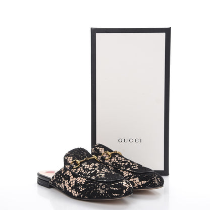 Gucci Leather Lace Horsebit Princetown Slippers 37.5 Black 12 of 12