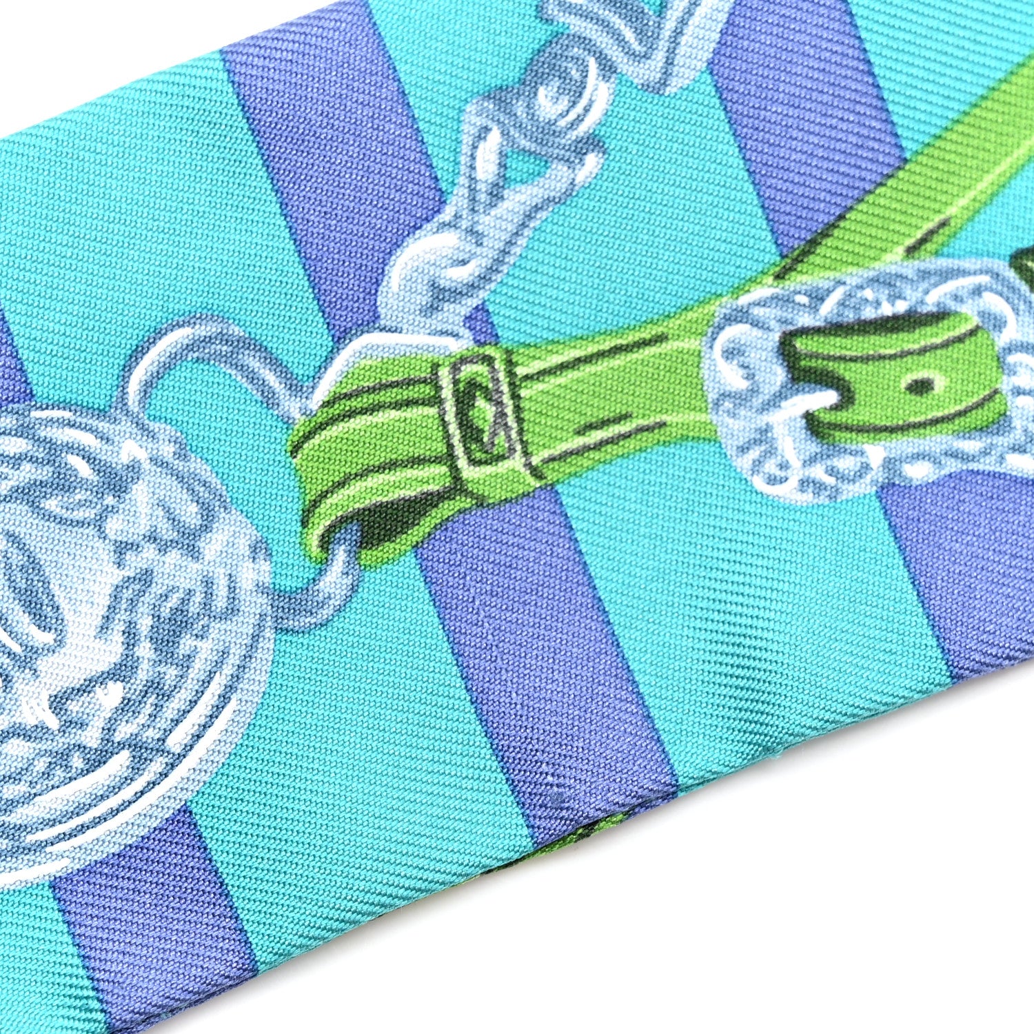 Hermes Silk Brides de Gala Bayaderes Twilly Turquoise Indigo Vert 4 of 4