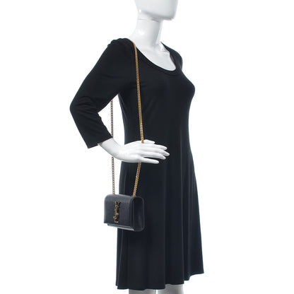 Saint Laurent Grain De Poudre Small Monogram Kate Satchel Black 2 of 10
