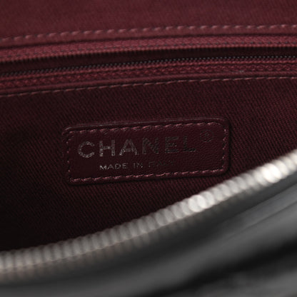 Chanel Glazed Calfskin Quilted Medium Duo Color Flap Black 6 of 10