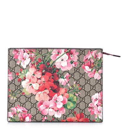 Gucci GG Supreme Monogram Blooms Large Cosmetic Case Beige Multicolor Dry Rose 1 of 9