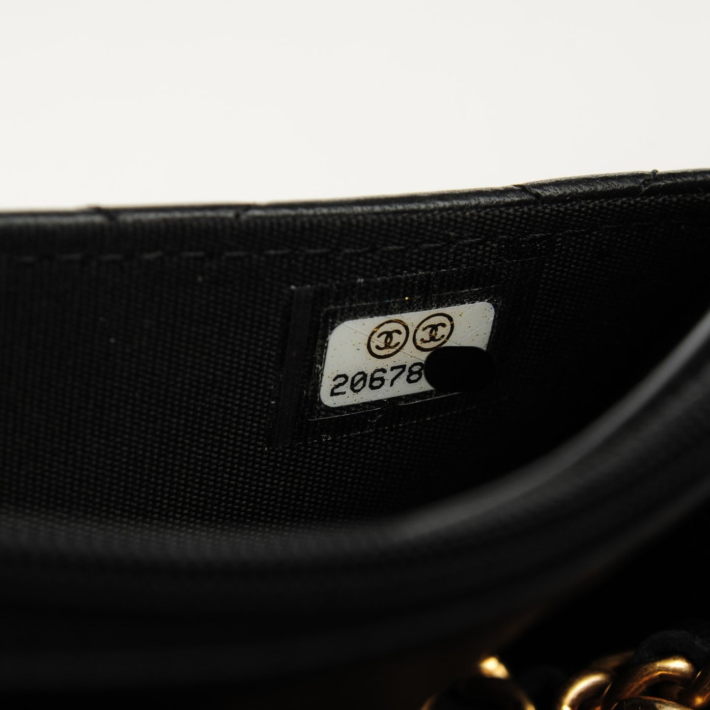 Lambskin Quilted Boy Wallet On Chain WOC Black