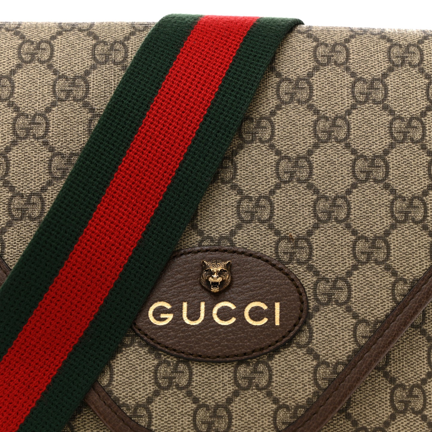 GG Supreme Monogram Web Medium Neo Vintage Flap Messenger Bag Beige New Acero