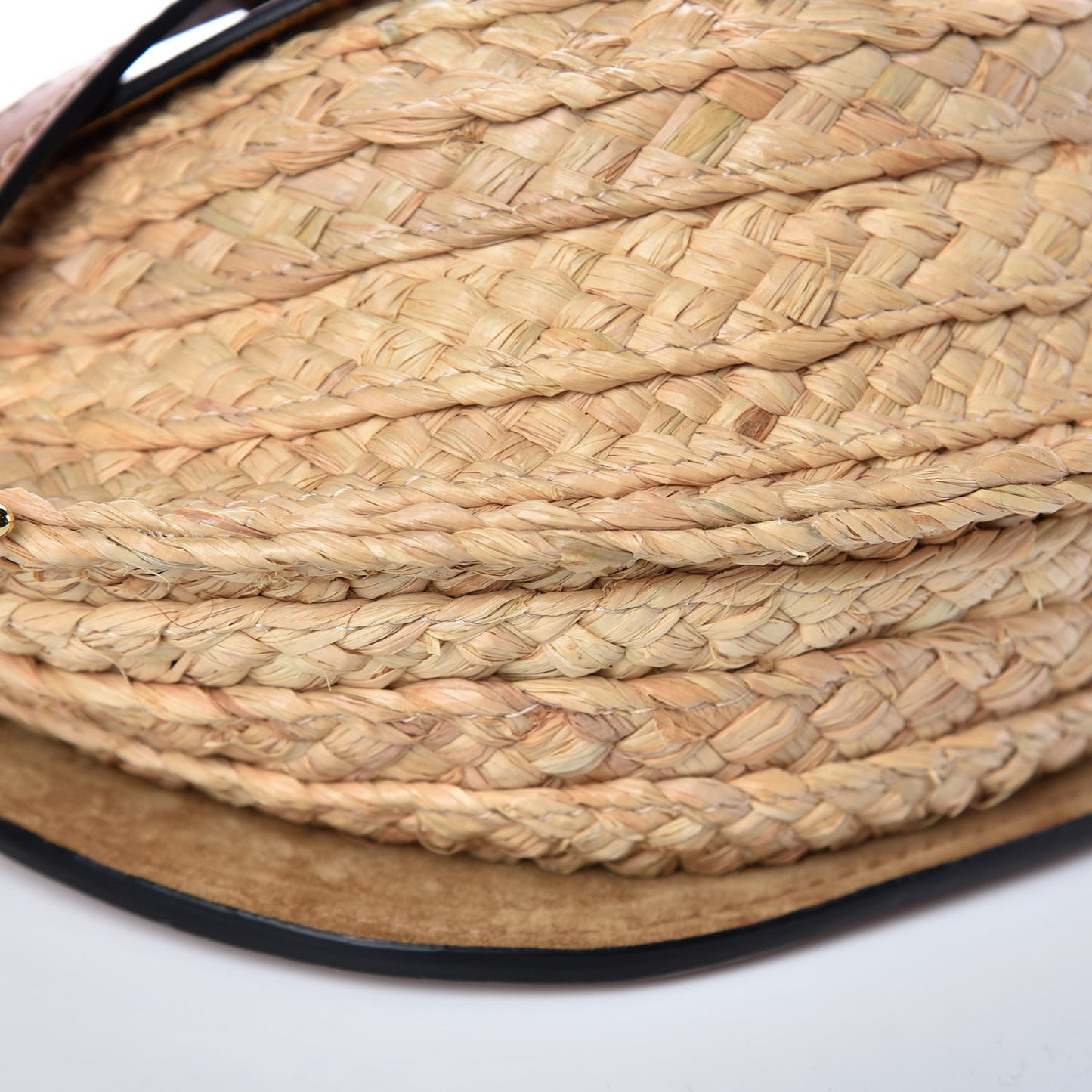 Calfskin Raffia Small Gate Crossbody Bag Natural Tan