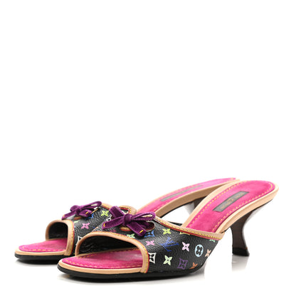 Louis Vuitton Monogram Multicolor Sandal Mule 35.5 Black 3 of 10