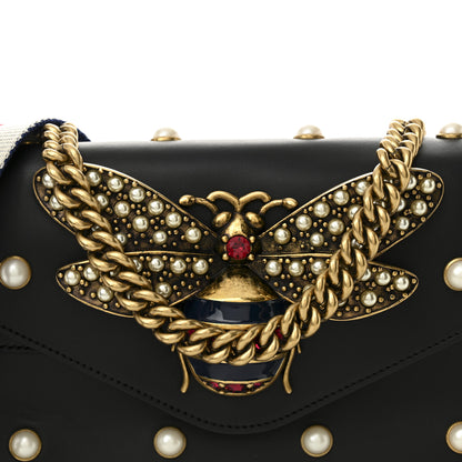 Gucci Nappa Pearl Studded Mini Queen Margaret Broadway Shoulder Bag Black 8 of 10