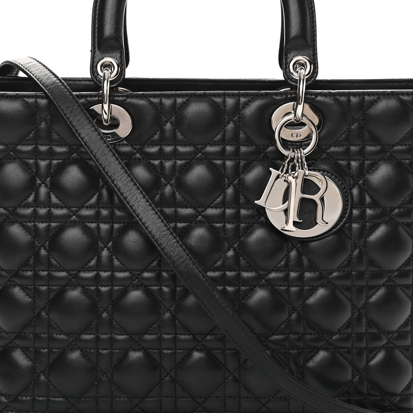 Lambskin Cannage Large Lady Dior Black