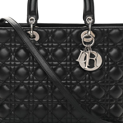 Christian Dior Lambskin Cannage Large Lady Dior Black 8 of 16