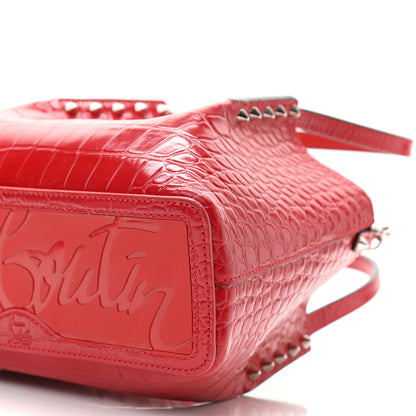 Christian Louboutin Crocodile Embossed Calfskin Spiked Mini Cabarock Shopper Tote Red 10 of 10