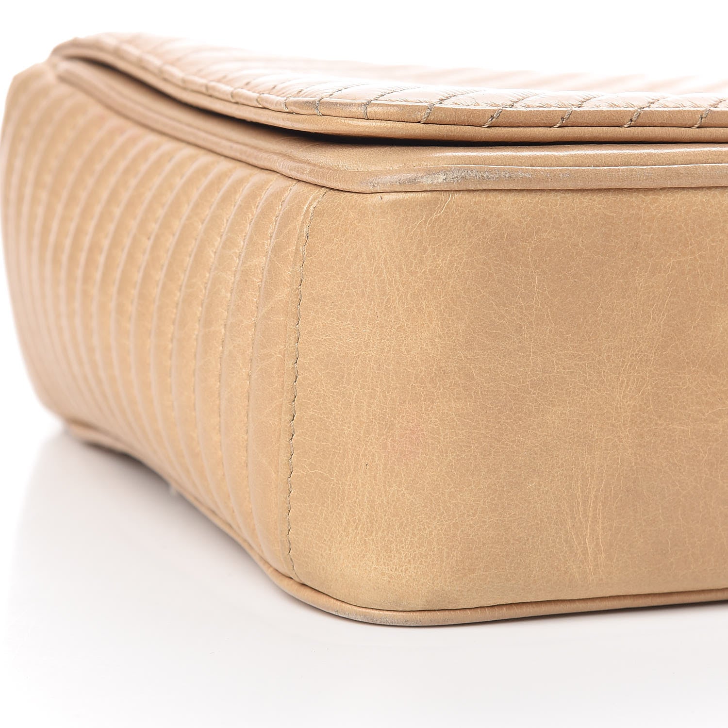 Chanel Glazed Calfskin Quilted Large Coco Boy Flap Beige 9 of 14