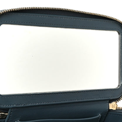Chanel Lambskin Quilted Small Top Handle Vanity Case With Chain Blue 10 of 10