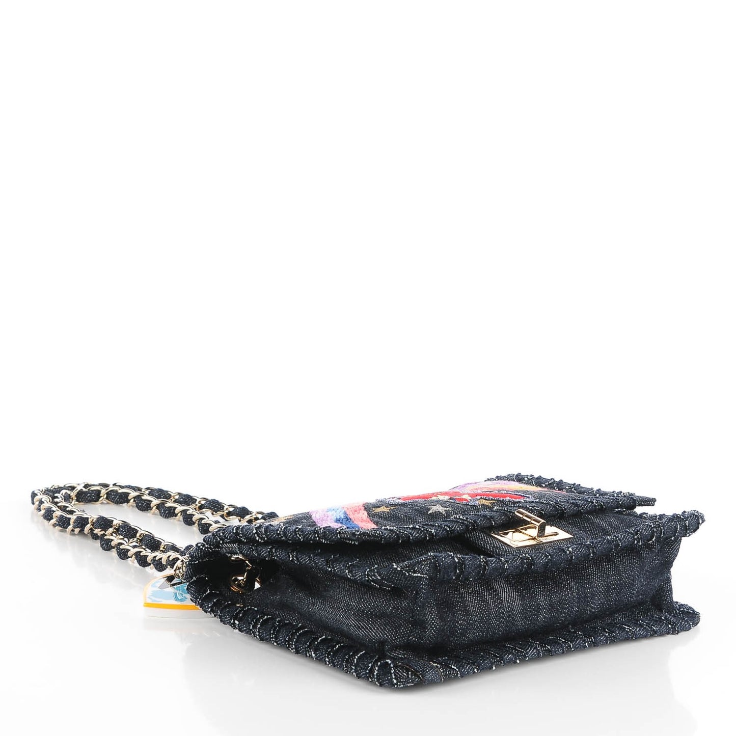 Denim Embroidered Night Flight Reissue Flap Blue