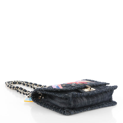 Chanel Denim Embroidered Night Flight Reissue Flap Blue 4 of 8