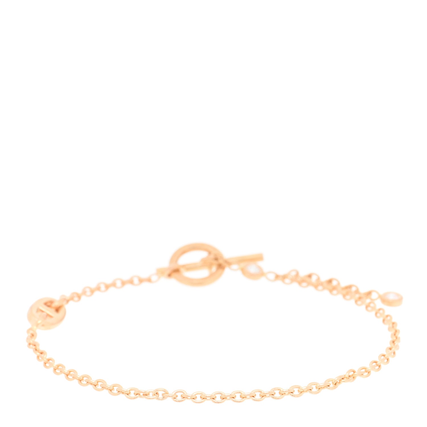 Hermes 18K Rose Gold Diamond Farandole Toggle Bracelet 1 of 3